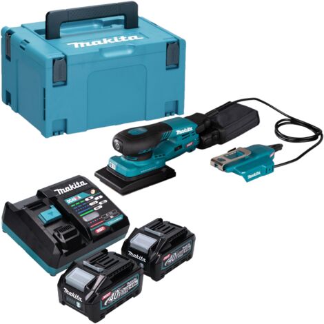Makita BO 005 CGM201 Akku Schwingschleifer 40 V max. 80 x 130 mm 3,0 mm Hub Brushless + 2x Akku 4,0 Ah + Ladegerät + Makpac (1/5)