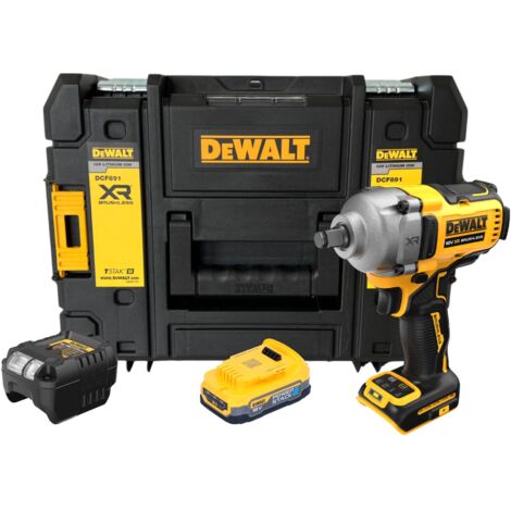 DeWalt DCF 891 E1T Akku Schlagschrauber 18 V 1084 Nm 1/2" Brushless + 1x Powerstack Akku 1,7 Ah + Ladegerät + TSTAK (1/5)