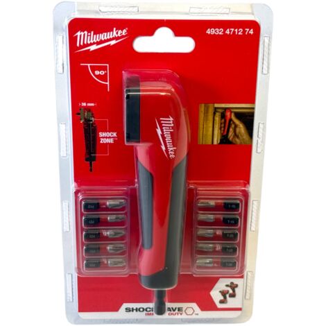 Milwaukee Shockwave Impact Duty Winkelschraubvorsatz + Bit Set 10 tlg. 25 mm ( 4932471274 )