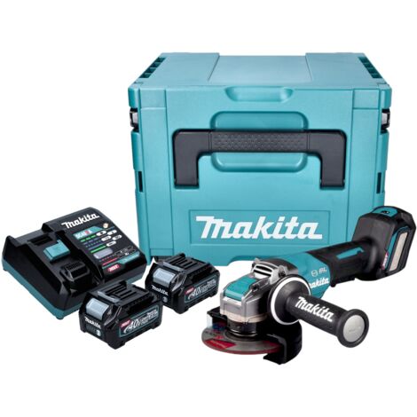 Makita GA 044 GD201 Akku Winkelschleifer 40 V max. 125 mm X-LOCK Brushless + 2x Akku 2,5 Ah + Ladegerät + Makpac (1/5)