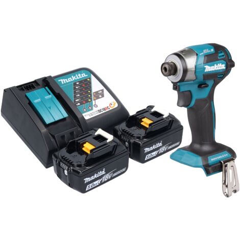 Makita DTD 173 RT Akku Schlagschrauber 18 V 180 Nm 1/4“ Brushless + 2x Akku 5,0 Ah + Ladegerät