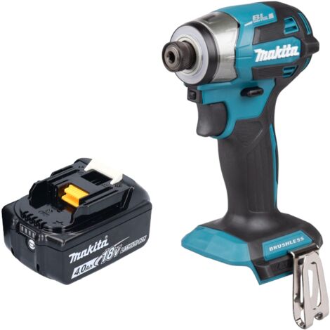 Makita DTD 173 M1 Akku Schlagschrauber 18 V 180 Nm 1/4“ Brushless + 1x Akku 4,0 Ah - ohne Ladegerät