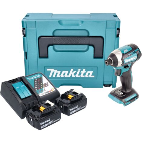 Makita DTD 154 RGJ Akku Schlagschrauber 18 V 175 Nm 1/4" Brushless + 2x Akku 6,0 Ah + Ladegerät + Makpac (1/5)