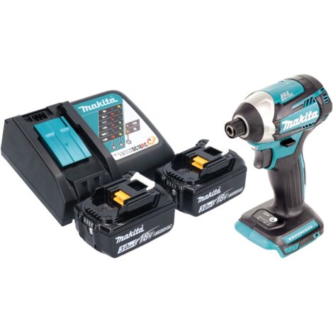 Makita DTD 154 RF Akku Schlagschrauber 18 V 175 Nm 1/4" Brushless + 2x Akku 3,0 Ah + Ladegerät (1/5)