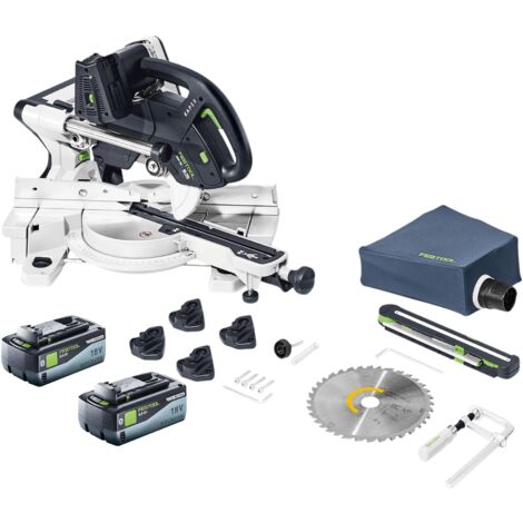 Festool KAPEX KSC 60 EB-Basic Akku Kapp Zugsäge 18 V / 36 V 216 mm Brushless + 2x Akku 8,0 Ah - ohne Ladegerät