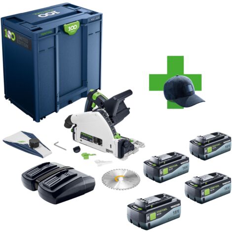 Festool TSC 55 KEB-Basic 100Y Limited Edition Akku Tauchsäge 18 / 36 V ( 2x 18 V ) 160 mm Brushless + 4x Akku 8,0 Ah + Ladegerät + Systainer (1/5)