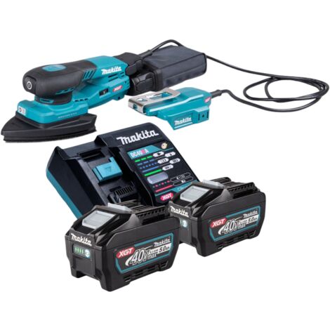 Makita BO 006 CGT201 Akku Deltaschleifer 40 V max. 100 x 150 mm 3,0 mm Hub Brushless + 2x Akku 5,0 Ah + Ladegerät (1/5)