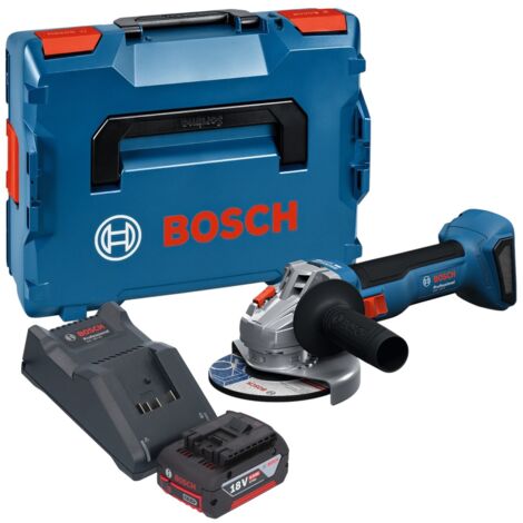Bosch GWS 18V-8 Professional Akku Winkelschleifer 18 V 125 mm Brushless + 1x Akku 4,0 Ah + Ladegerät + L Boxx