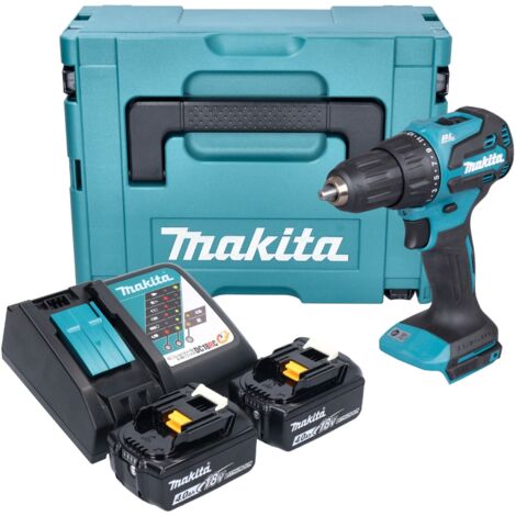 Makita DHP 490 RMJ Akku Schlagbohrschrauber 18 V 65 Nm Brushless + 2x Akku 4,0 Ah + Ladegerät + Makpac (1/5)