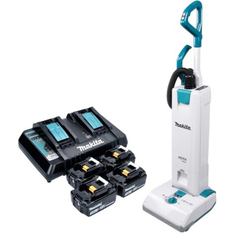 Makita DVC 560 PF4 Akku Staubsauger 36 V ( 2x 18 V ) 5 l Brushless + 4x Akku 3,0 Ah + Ladegerät (1/5)