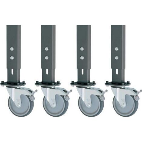 RAU Rollensatz ( 9000425722 ) 4 Lenkrollen mit Feststeller für Werktische Höhe 760-1080 mm (1/2)