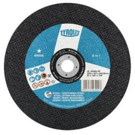Tyrolit Trennscheibe BASIC ( 8000756464 ) D230x3mm gerade Bohrung 22,23 mm 25 Stück (1/4)
