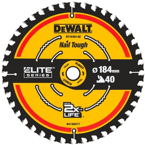 Dewalt DT10303 Extreme Kreissägeblatt, 184 x 16 mm, 40 Zähne, Sperrholz