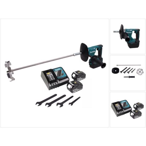 Makita DUT 130 RT Akku Rührgerät 18V M14 Brushless + 2x Akku 5,0Ah + Ladegerät