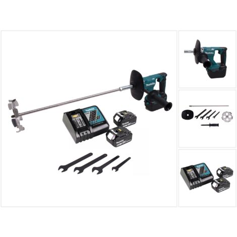 Makita DUT 130 RG Akku Rührgerät 18V M14 Brushless + 2x Akku 6,0Ah + Ladegerät