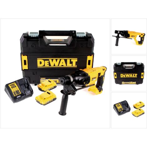 DeWalt DCH 133 D2 Akku Kombihammer 18V 2,6J SDS plus Brushless + 2x Akku 2,0Ah + Ladegerät + TSTAK (1/5)