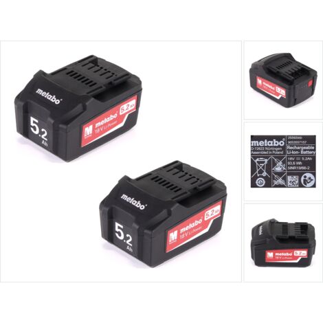 Metabo Li-Power Akku Set 18V mit 2x Akku 5,2Ah ( 625592000 )