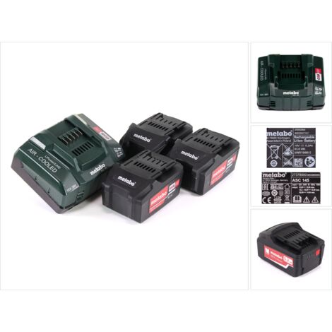 Metabo Akku Basis Set 18V mit 3x Akku 5,2Ah + Ladegerät ASC 145 ( 685048000 )