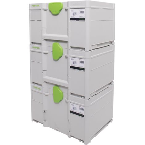 Festool Systainer Set 3x SYS3 M 237 ( 3x 204843 ) 21,4 Liter 396x296x237mm Werkzeugkoffer koppelbar