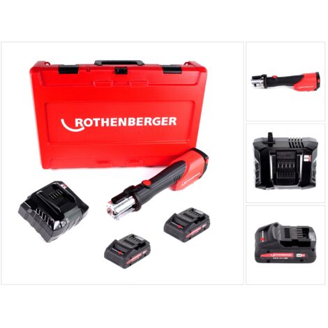 Rothenberger ROMAX 4000 CAS Akku Pressmaschine 18 V 34 kN + 2x Akku 4,0 Ah + Ladegerät + Koffer