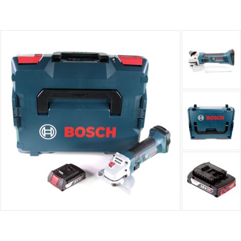 Bosch GWS 18-125 V-LI 2,0Ah - ohne L-Boxx + 18V Winkelschleifer 1x Ladegerät Akku + 125mm Akku