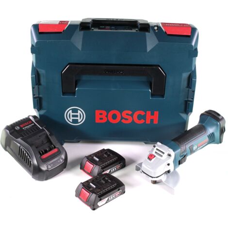 Bosch GWS 18-125 V-LI + Winkelschleifer 125mm Ladegerät Akku Akku + 2x 2,0Ah 18V L-Boxx 