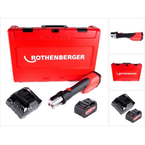 Rothenberger ROMAX 4000 CAS Akku Pressmaschine 18 V 34 kN + 1x Akku 8,0 Ah + Ladegerät + Koffer