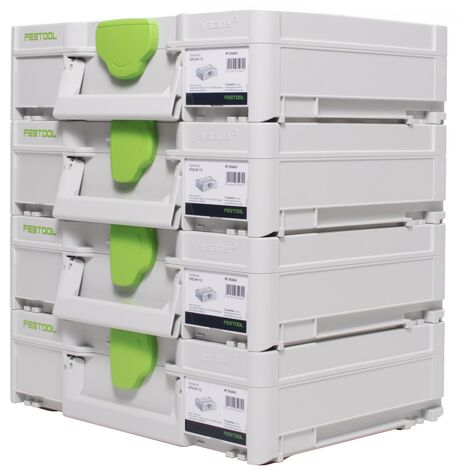 Festool Systainer Set 4x SYS3 M 112 ( 4x 204840 ) 7,7 Liter 396x296x112mm Werkzeugkoffer koppelbar