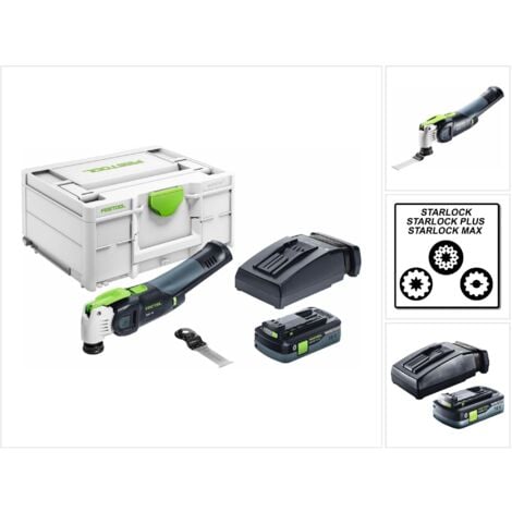 Festool VECTURO OSC 18 HPC 4,0 EI-Plus Akku Oszillierer 18 V ( 576595 ) Starlock Max Brushless + 1x Akku 4,0 Ah + Ladegerät + systainer