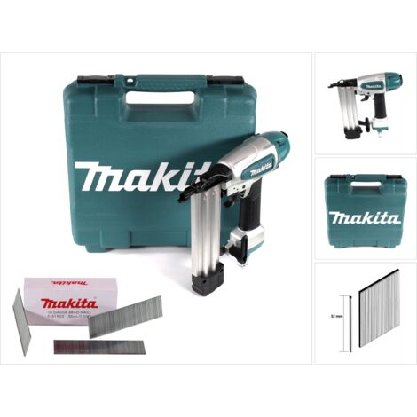 Makita AF 506 Druckluft Stauchkopfnagler 15-50mm 4,3-8,3bar + 5000x Stauchkopfnagel 32mm galvanisiert + Koffer