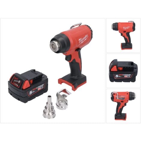 Milwaukee M18 BHG-501 Akku Heißluftgebläse 18 V 470 °C + 1x Akku 5,0 Ah - ohne Ladegerät