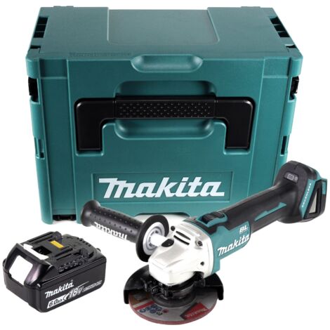 Amoladora Angular A Batería Makita DGA504RT1J - 18V, Disco 125mm, Sin Escobillas, Incluye Batería 5.0Ah, Cargador Y Maletín Makpac