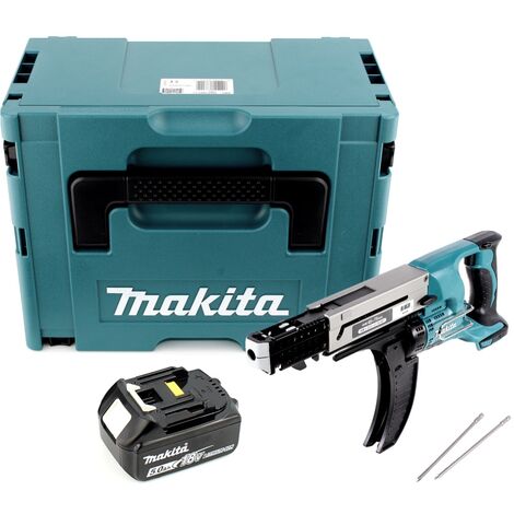 Makita DFR 1x Magazinschrauber 18V 45-75mm T1J + - Makpac ohne 750 Ladegerät 5,0Ah Akku + Akku