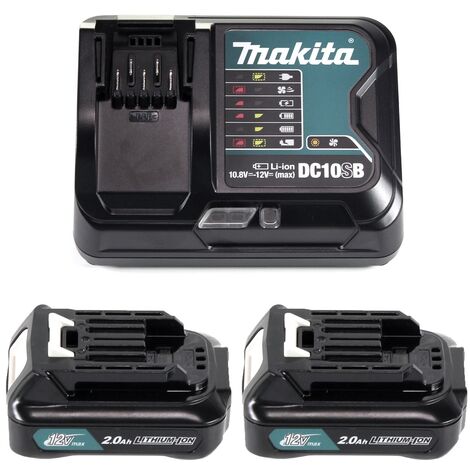 Makita Power Source Kit 12V mit 2x BL1021B Akku 2,0Ah + DC10SB Ladegerät
