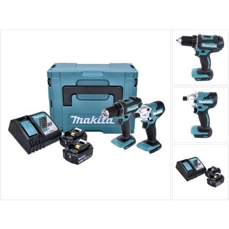 Makita DLX 2339 J Akku Combo Kit DDF 482 Akku Bohrschrauber + DTD 156 Akku Schlagschrauber + 2x Akku 3,0 Ah + Ladegerät + Makpac