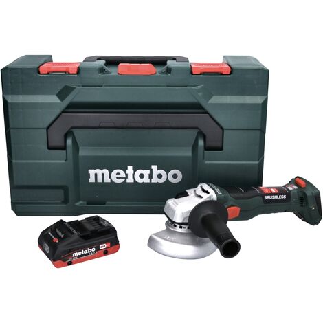 Metabo W 18 125 ohne 18 + 11-125 Ah Winkelschleifer Ladegerät Akku - 4,0 LT 1x Brushless BL metaBOX mm Akku + V