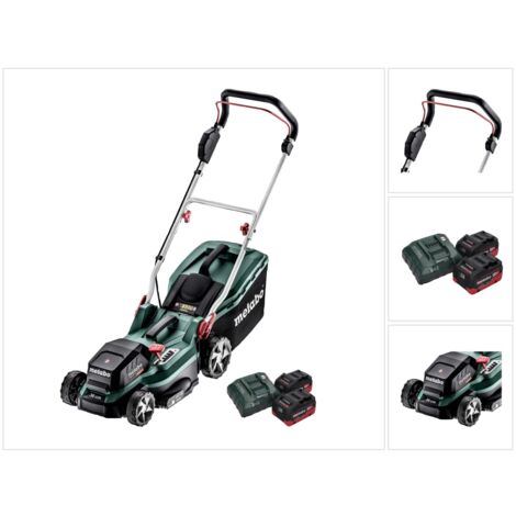Metabo RM 36-18 LTX BL 36 Akku Rasenmäher 36 V ( 2x 18 V ) LTX Brushless + 2x Akku 5,5 Ah + Ladegerät