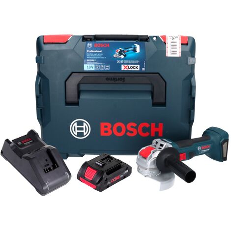 Bosch GWX 18V-7 Professional Akku Winkelschleifer 18 V 125 mm Brushless X-LOCK + 1x ProCORE Akku 4,0 Ah + Ladegerät + L-Boxx