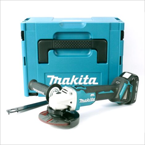 Makita DGA 504 Y1J Akku - 1x Brushless Ladegerät + 125mm Makpac ohne Winkelschleifer + Akku 18V 1,5Ah