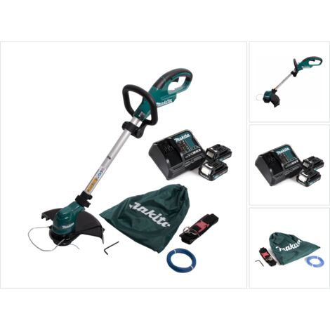 Makita UR 100 DSAE Akku Rasentrimmer 10,8V + 2x Akku 2,0Ah + Lader + 1x