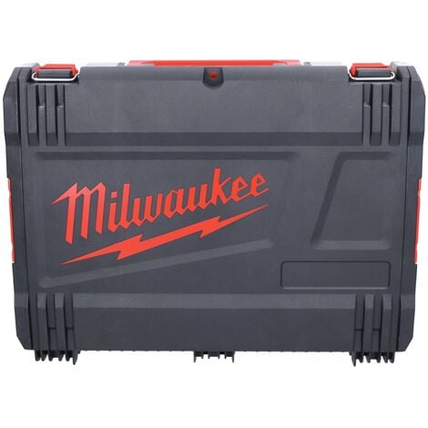 Milwaukee M18 Akku 18 Ladegerät 3,0 HD Nm 82 Brushless + Box + BLPD2-302X Schlagbohrschrauber Akku 2x Ah + V