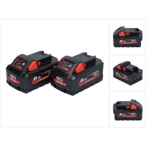 Milwaukee M18 HB8 Akku Set 2x 18 V 8,0 Ah / 8000 mAh Li-Ion High