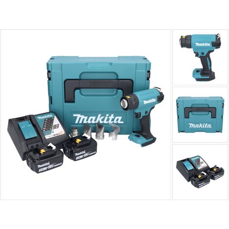 Makita DHG 181 RFJ Akku Heißluftgebläse 18 V 150 - 550°C + 2x Akku 3,0 Ah + Ladegerät + Makpac (1/5)