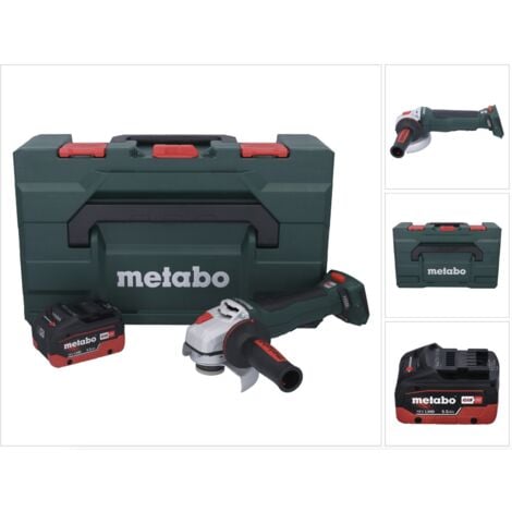Metabo WPB 18 LT BL 11-125 Quick Akku Winkelschleifer 18 V 125 mm Brushless + 1x Akku 5,5 Ah + metaBOX - ohne Ladegerät