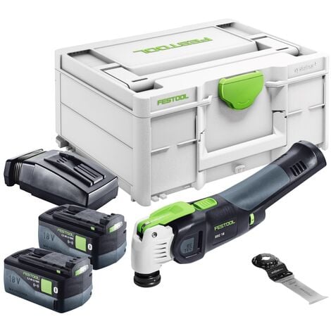 Festool VECTURO OSC 18 E-Basic Akku Oszillierer 18 V Starlock Max Brushless + 2x Akku 5,0 Ah + Ladegerät + Systainer