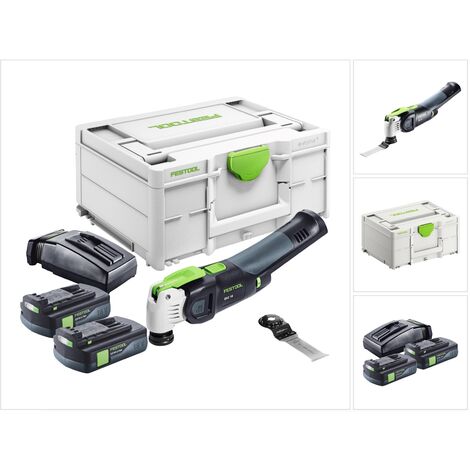 Festool VECTURO OSC 18 E-Basic Akku Oszillierer 18 V Starlock Max Brushless + 2x Akku 3,0 Ah + Ladegerät + Systainer (1/5)