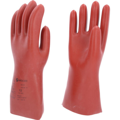 Elektriker-Schutzhandschuh mit mechanischem Schutz, Größe 12, Klasse 0, rot (1/5)