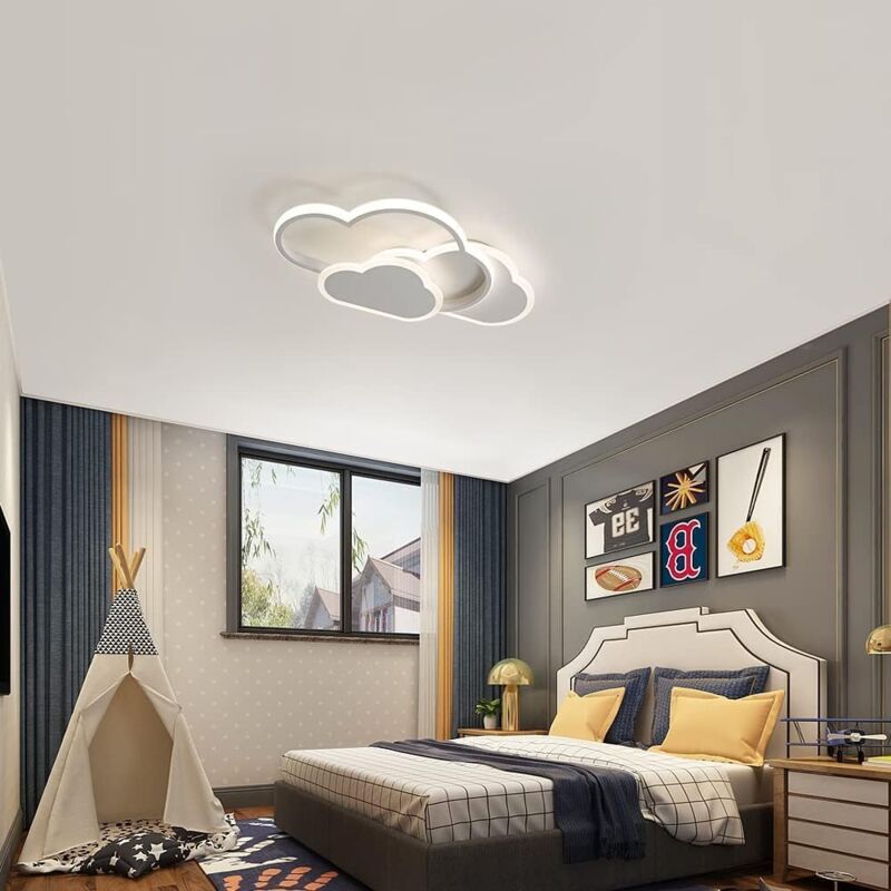 Plafonnier Creative Cloud Shape dimmable avec télécommande, plafonnier en  acrylique encastré pour le couloir de la chambre du salon et la chambre des  enfants, 3000-6500k 2800lm L42H6cm