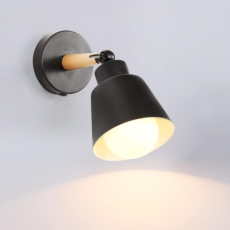 Applique Réglable avec Interrupteur, Lampe Murale Moderne en Métal en Blanc  Lampe de Chevet, Bras Long Rotatif à 360 °, Câble de 1,8 M avec Prise