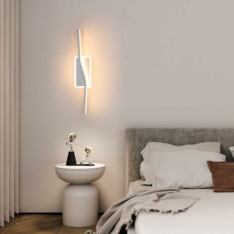 Applique Murale LED Moderne Rond Lampe murale Blanc Chaud 3000K 12W Pour  chambre à coucher, salon, couloir, entrée Blanc